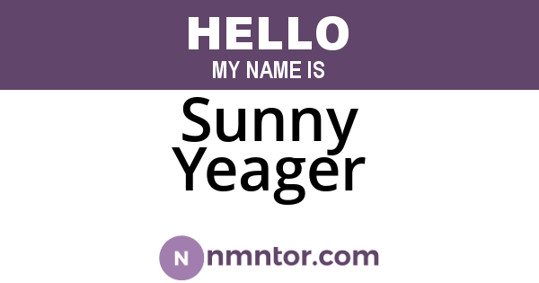 Sunny Yeager