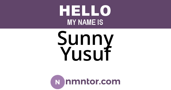 Sunny Yusuf