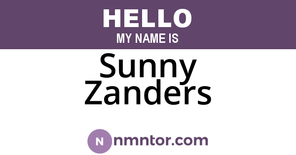 Sunny Zanders