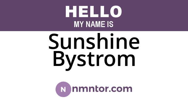 Sunshine Bystrom