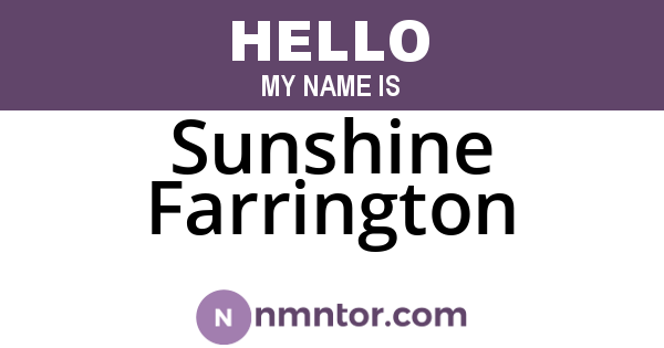 Sunshine Farrington