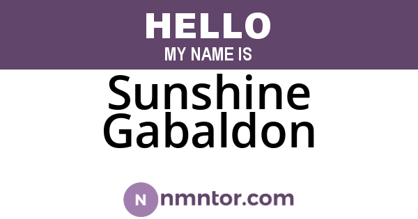 Sunshine Gabaldon