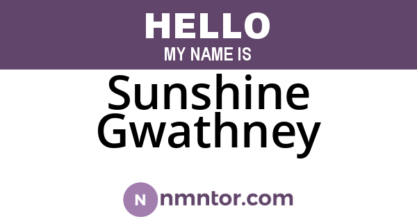 Sunshine Gwathney