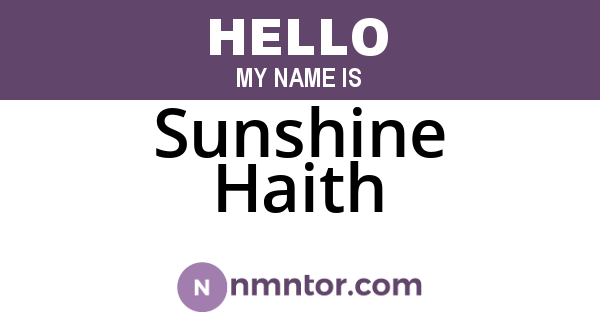 Sunshine Haith
