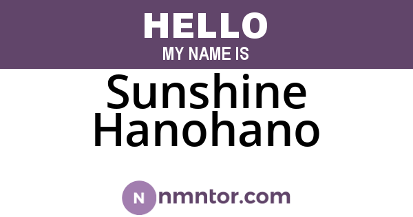 Sunshine Hanohano