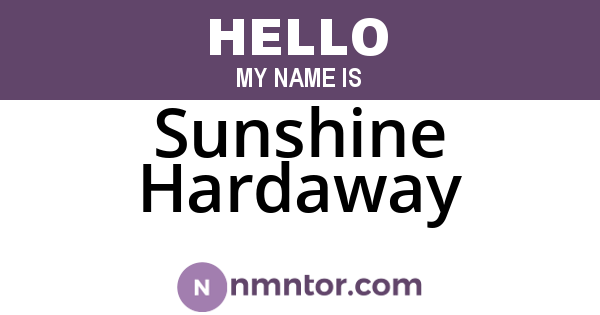Sunshine Hardaway
