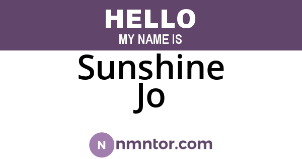 Sunshine Jo