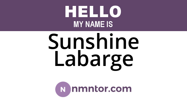 Sunshine Labarge