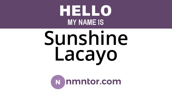 Sunshine Lacayo