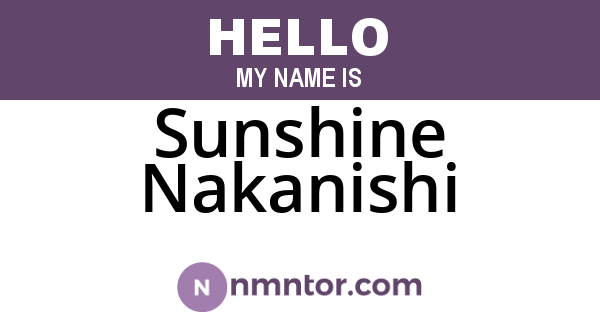 Sunshine Nakanishi