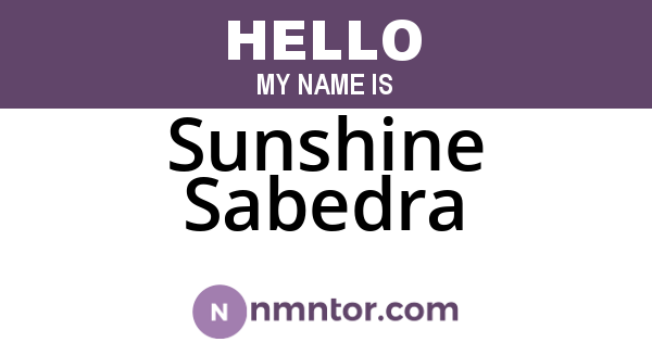 Sunshine Sabedra