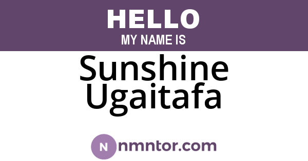 Sunshine Ugaitafa