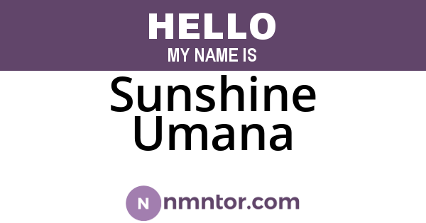 Sunshine Umana