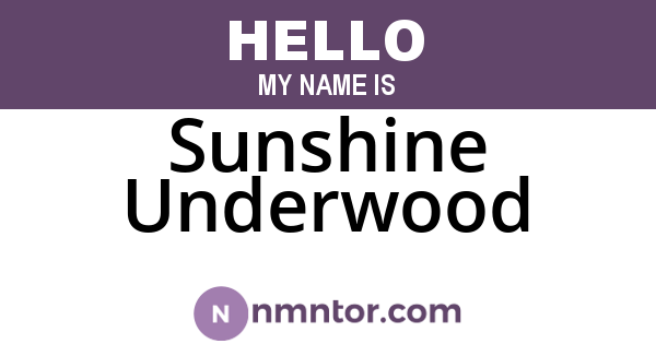 Sunshine Underwood