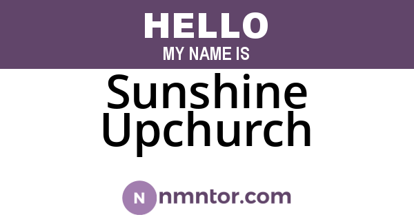Sunshine Upchurch