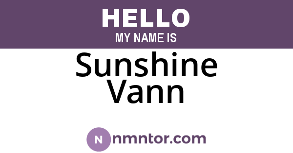 Sunshine Vann