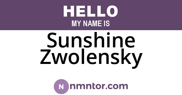 Sunshine Zwolensky