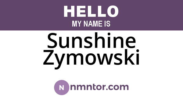 Sunshine Zymowski