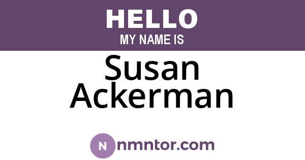 Susan Ackerman