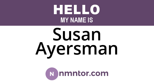 Susan Ayersman