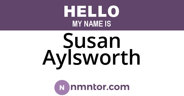Susan Aylsworth