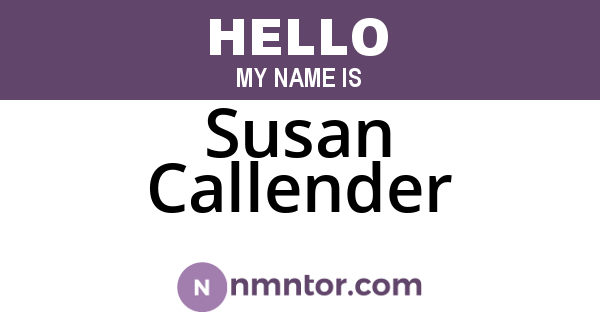 Susan Callender