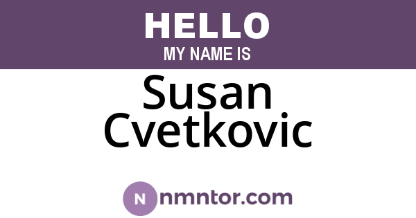 Susan Cvetkovic
