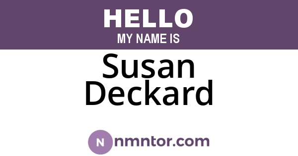 Susan Deckard