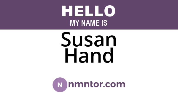 Susan Hand