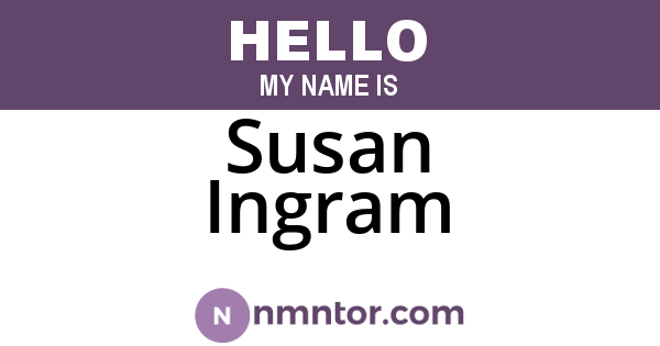 Susan Ingram