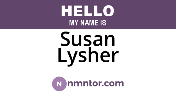 Susan Lysher