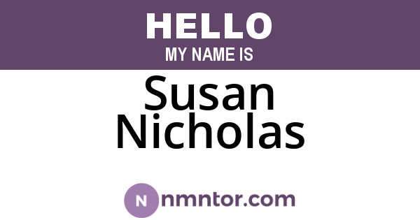Susan Nicholas