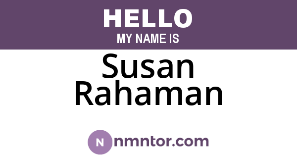 Susan Rahaman