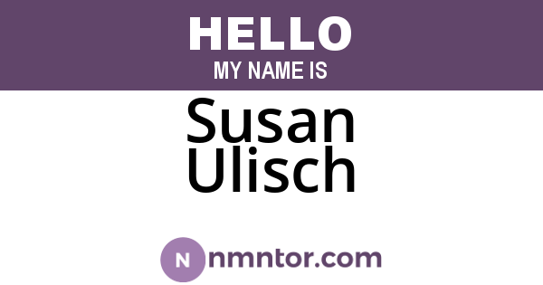 Susan Ulisch