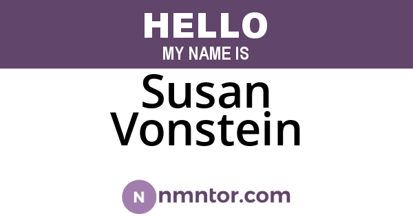 Susan Vonstein