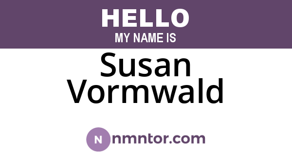 Susan Vormwald