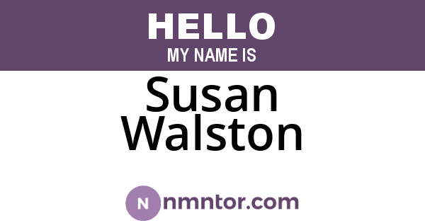 Susan Walston