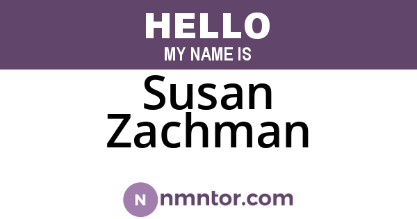 Susan Zachman