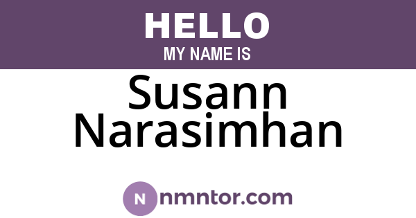 Susann Narasimhan