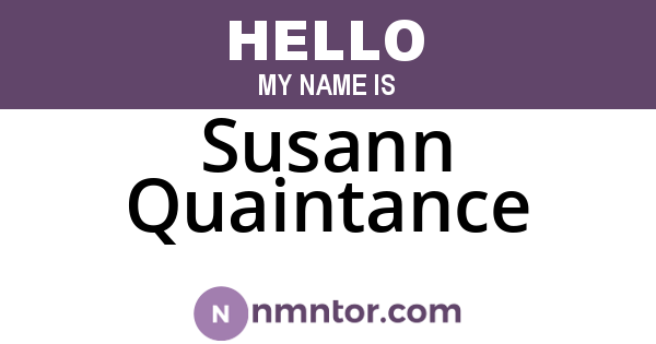 Susann Quaintance