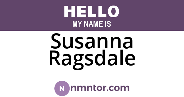 Susanna Ragsdale