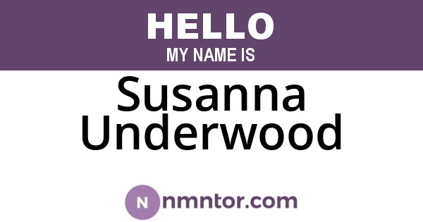 Susanna Underwood