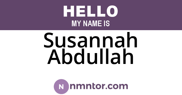 Susannah Abdullah