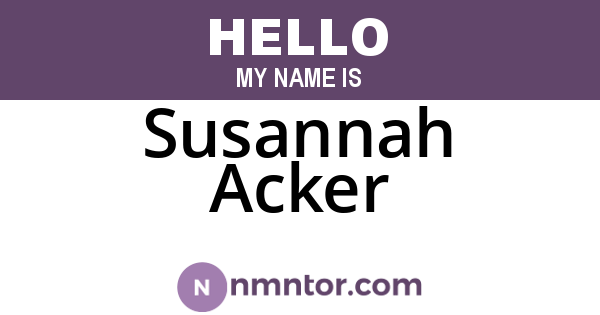 Susannah Acker