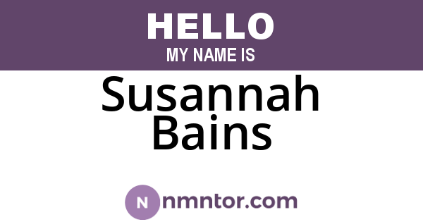 Susannah Bains