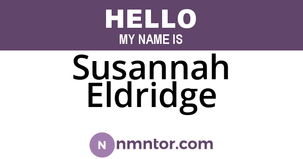 Susannah Eldridge