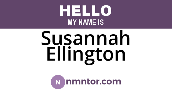 Susannah Ellington