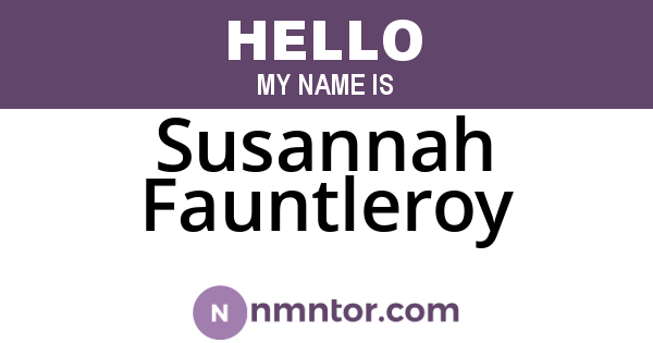 Susannah Fauntleroy
