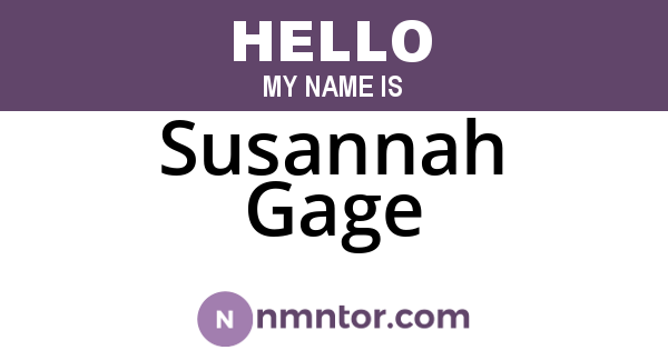 Susannah Gage