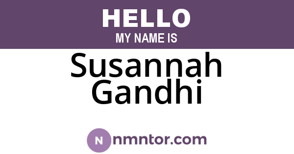Susannah Gandhi